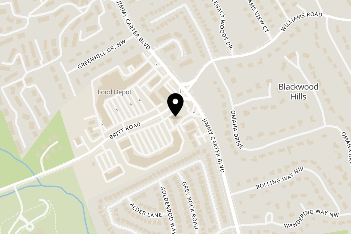 Map showing the location of Lal Qila Restaurant & Catering on 4771 Britt Rd NW Ste E1 in Norcross
